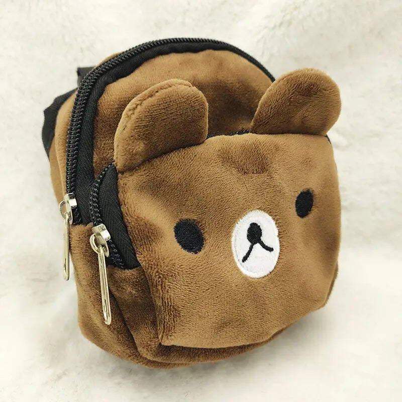Sac à dos durable pour chien de compagnie, sac à dos auto-transporté pour chiot, laisse réglable, harnais portable de dessin animé, sac de collation en plein air pour chien en peluche