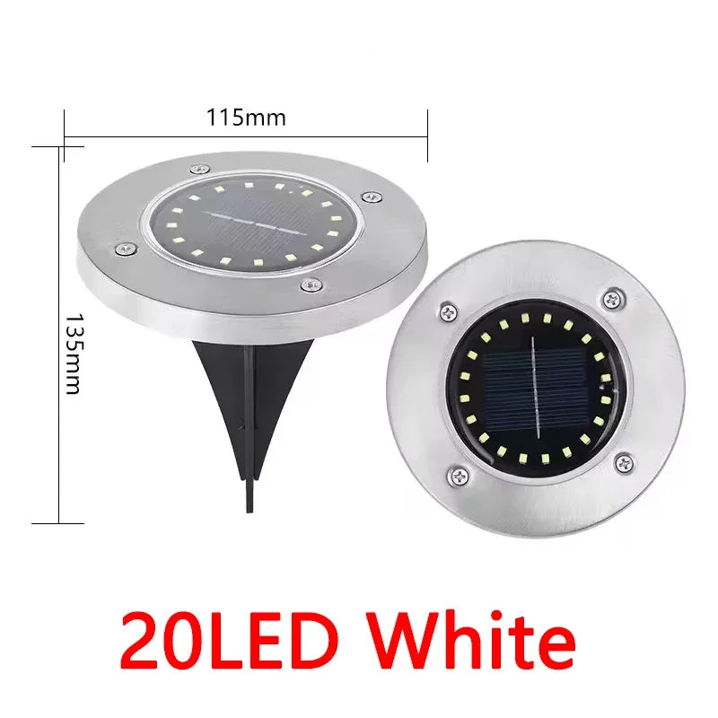 1/4/8 pièces lumières solaires extérieures 8/20LED s disque lampe souterraine projecteur enterré lumière solaire pour la maison jardin pelouse cour décoration