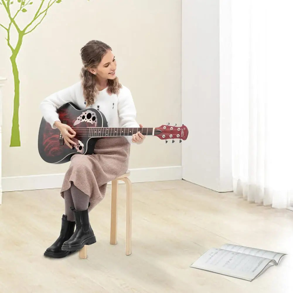 Glarry 41 pouces guitare acoustique-électrique coupée pleine grandeur guitare EQ avec sac