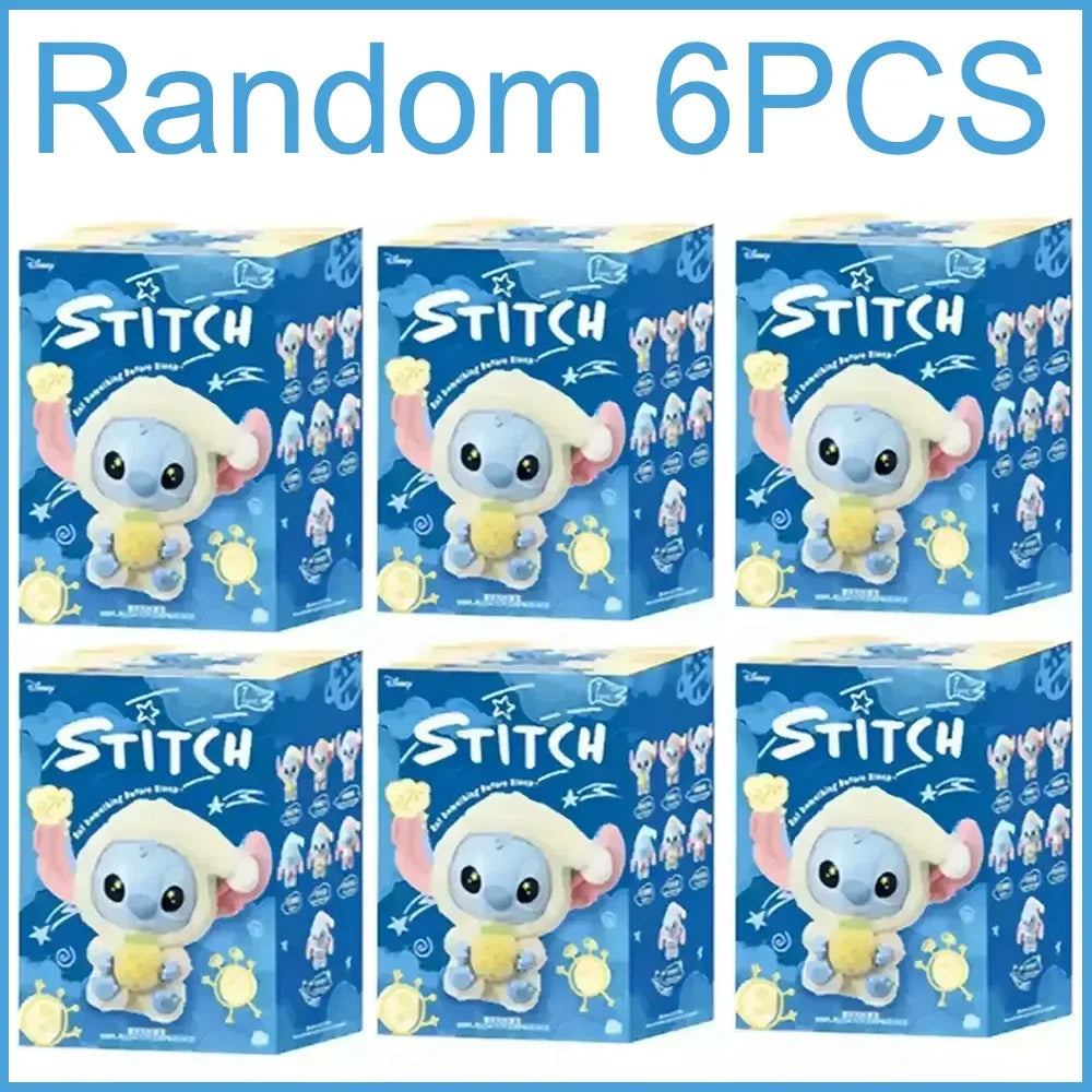 Stitch Eat Something Before Sleep Series Blind Box Plush Vinyl Toys Cute Doll Replica Mystery Box Bag Pendant Bag Decor Gift