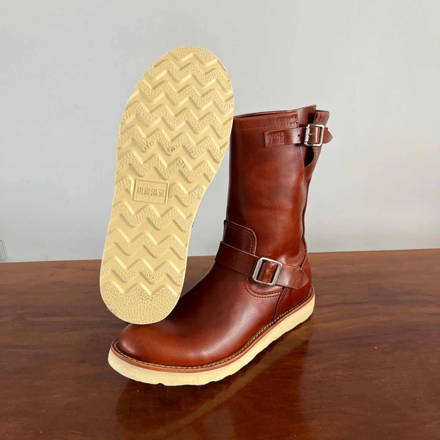RockCanRoll-Chaussures en cuir de vachette véritable pour hommes, chaussures italiennes en cuir de vachette, bottes Trooper AtlanBoots cousues Goodyear, qualité supérieure, EB800