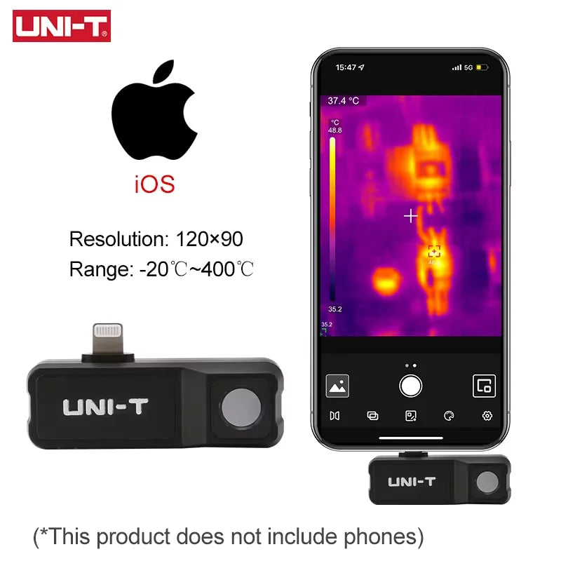 UNI-T UTi120 Mobile UTI120MS USB Caméra Thermique Infrarouge pour Téléphones Portables Caméra Thermographique Imageur pour Réparation