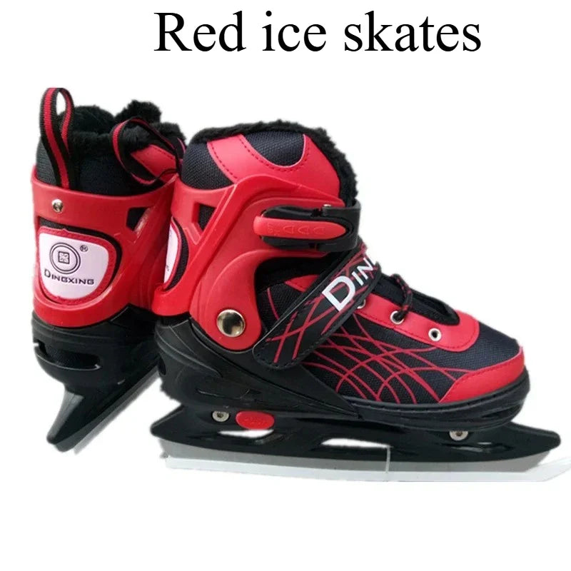 Chaussures de patins à glace extensibles, chaussures de hockey sur glace réglables, chaussures de patinage de vitesse épaisses et chaudes pour filles, garçons, femmes et hommes