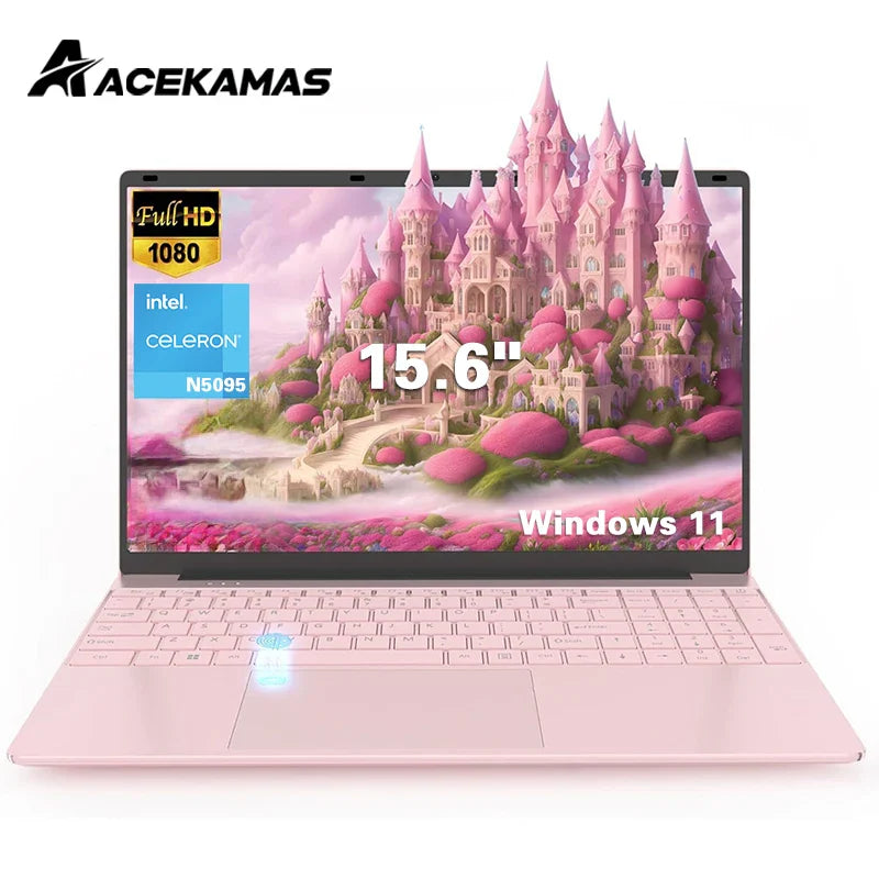 ACEKAMAS 15.6" Laptop Computer Intel Celeron N5095 Windows 11 Pro Laptops Gamer 1080P 16GB DDR4 1TB SSD Office Study Notebook PC