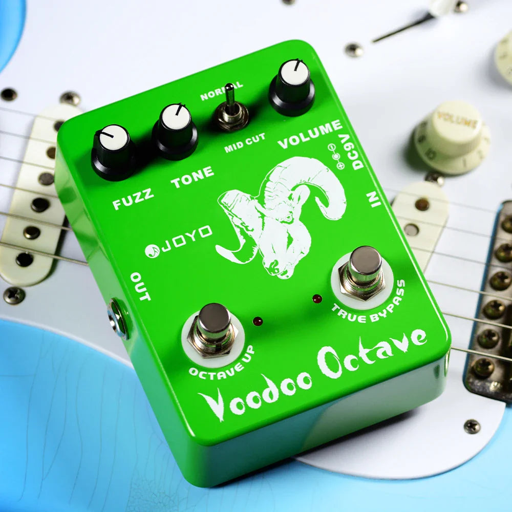 JOYO JF-12 Voodoo Octave Fuzz pédale d'effet guitare à la distorsion et effet octave véritable contournement guitare électrique pédale de basse