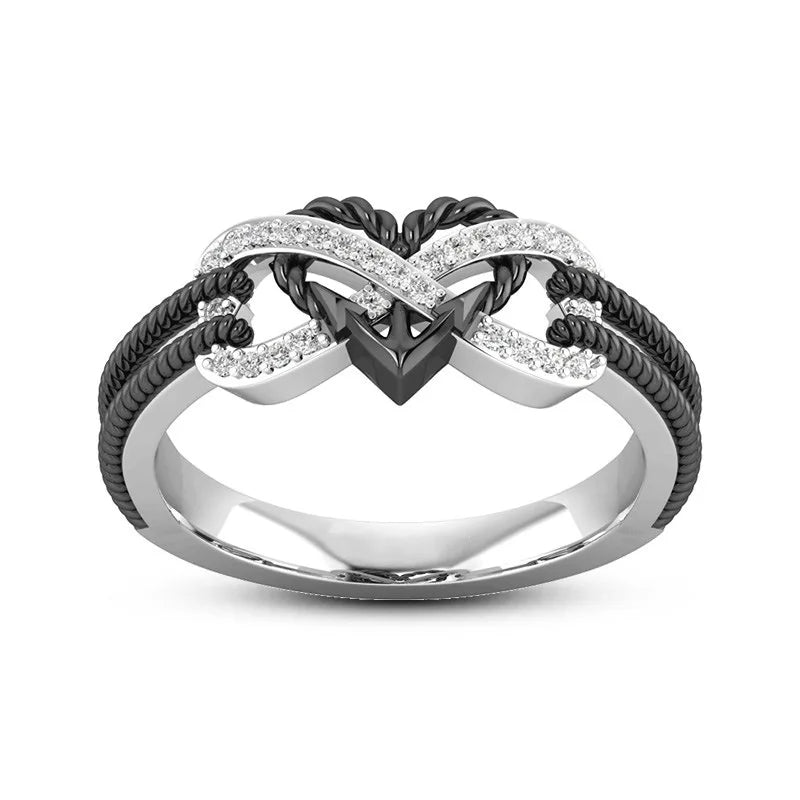 Bagues en forme de cœur pour femmes, couleur noir, Rose, or, perte de poids, thérapie magnétique, Yoga, énergie, cadeau d'anniversaire pour la saint-valentin