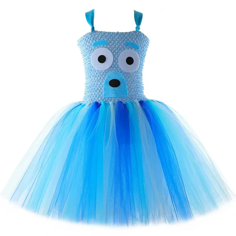 Costume pour filles, robe tutu de berger allemand de dessin animé, costumes de chiot pour enfants, déguisement de fête d'Halloween pour tout-petits