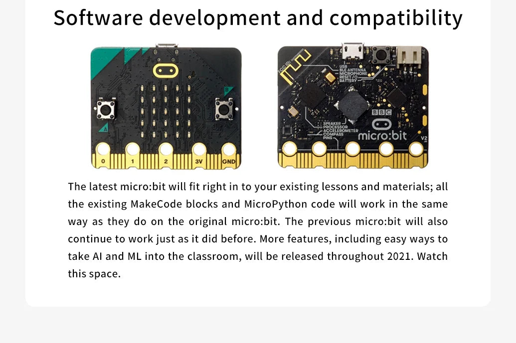 Carte de développement BBC Microbit V2 micro:bit V2, mise à jour du programme éducatif, Kit d'apprentissage pour projet de bricolage scolaire, nouvel arrivage