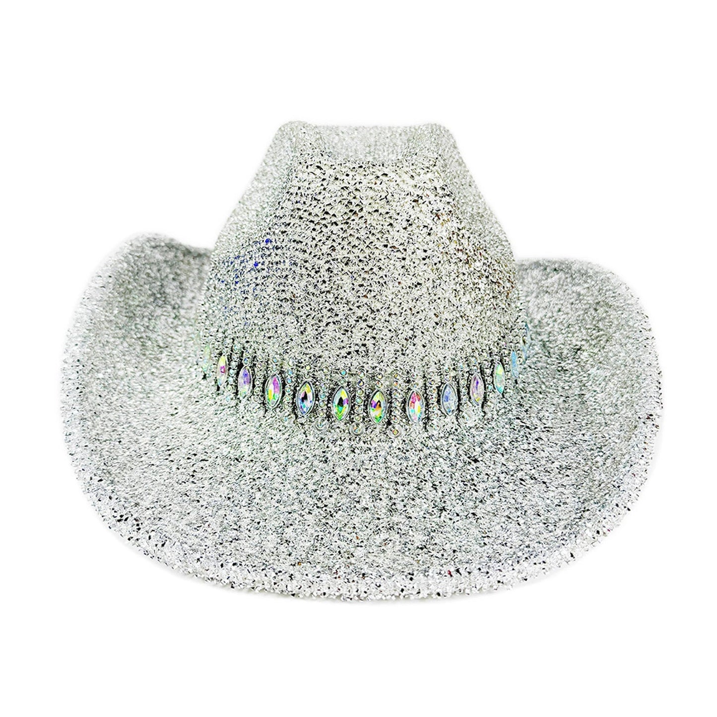 Chapeaux de Cowboy occidentaux classiques pour femmes et hommes, chapeau de soleil à strass scintillants, à large bord, pour Club Rave Party, Cowgirl Jazz, 2025
