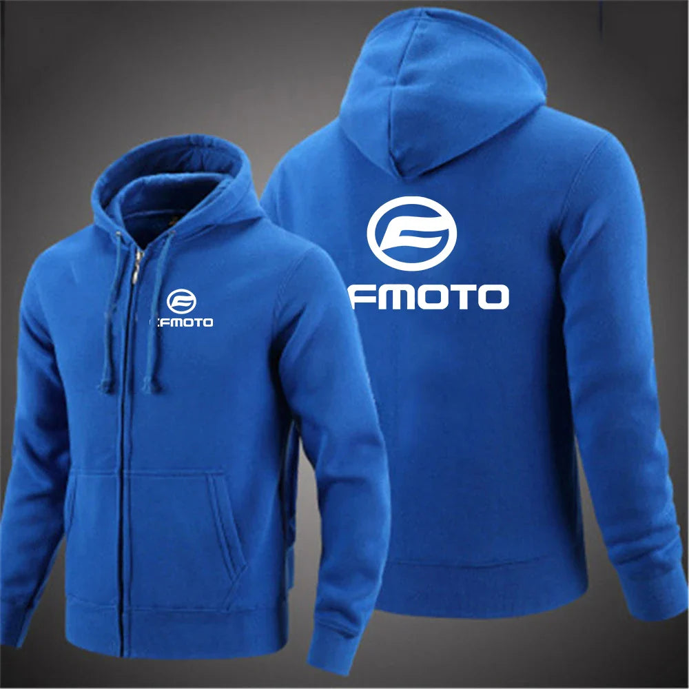 2025 Spring And Autumn Man's Anti Collision Shirt Solid Color Coat Cfmoto Logo Print Simple Style Handsome Slim Jacket Hoodies