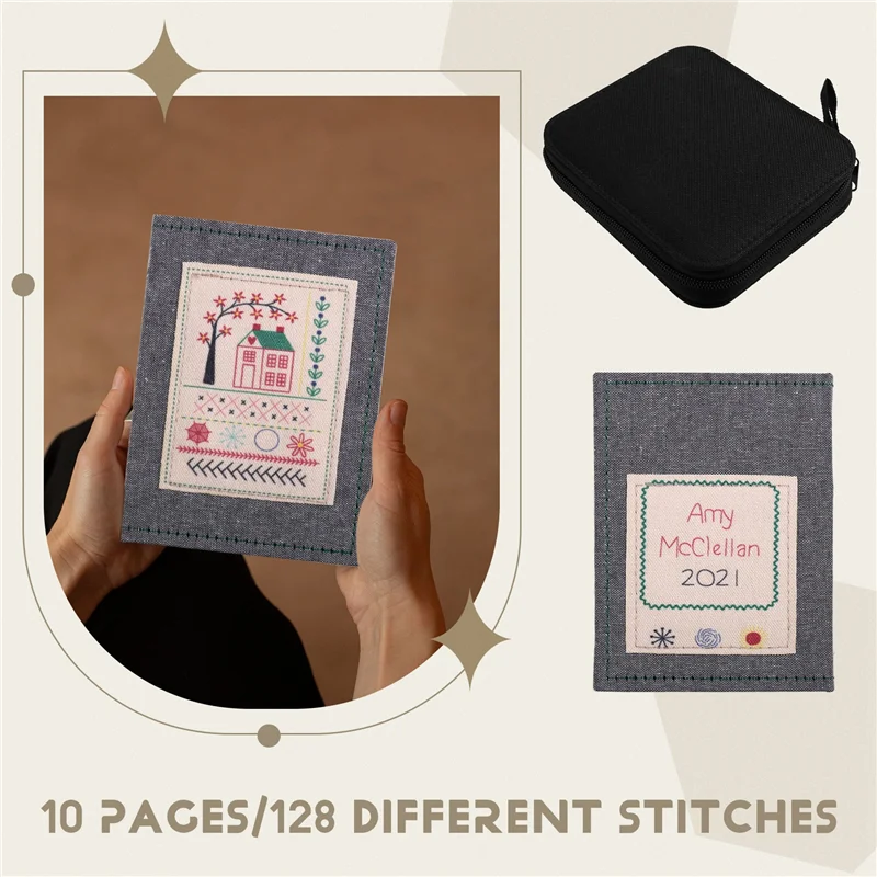 B84B-DIY Stitch Book With Tool Set,Embroidery Felt Book With Needle And Thread Sewing Patterns For Beginners,Embroidery Gift