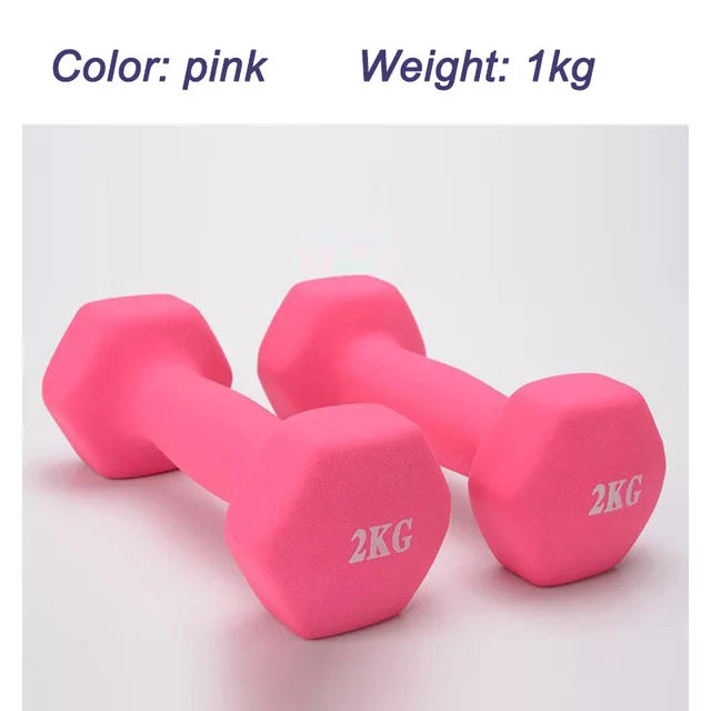 Haltère professionnel pour femmes, 1kg, os, équipement de sport, fitness à domicile, perte de poids, trempette en plastique multicolore