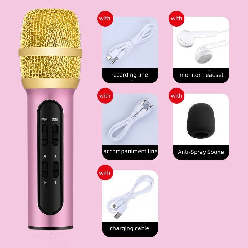 Wireless Bluetooth Karaoke Microphone, Portable Mini Handheld Mic Speaker for All Smartphones,Gifts for Girls Kids All Age