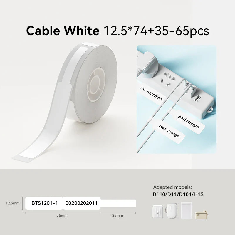 Niimbot White/Cable/Round/Transparent Thermal Label Adhesive Sticker Waterproof UV Paper For D11 D110 Mini Printer Label Maker