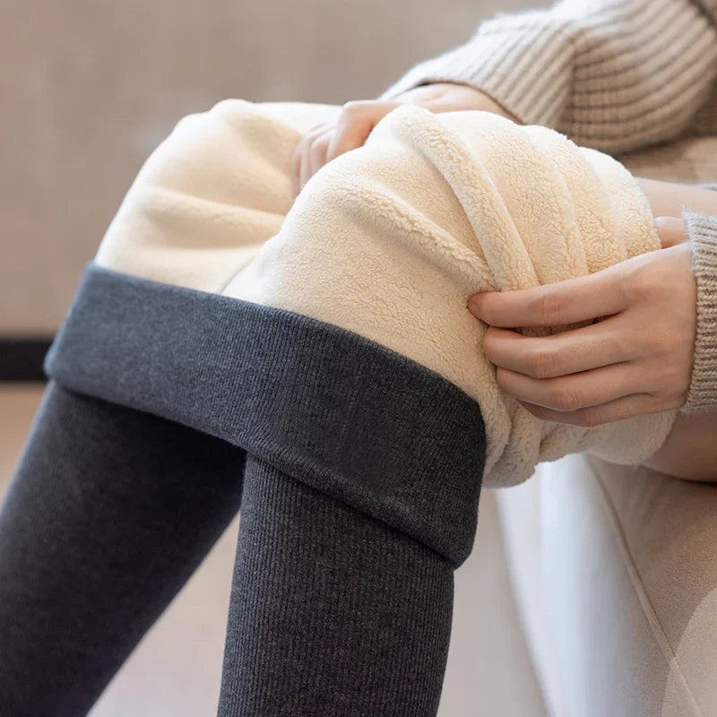 Xpqbb-Leggings d'hiver en velours d'agneau taille haute pour femme, collants chauds, pantalon de yoga, document solide, épais, sourire, commandé