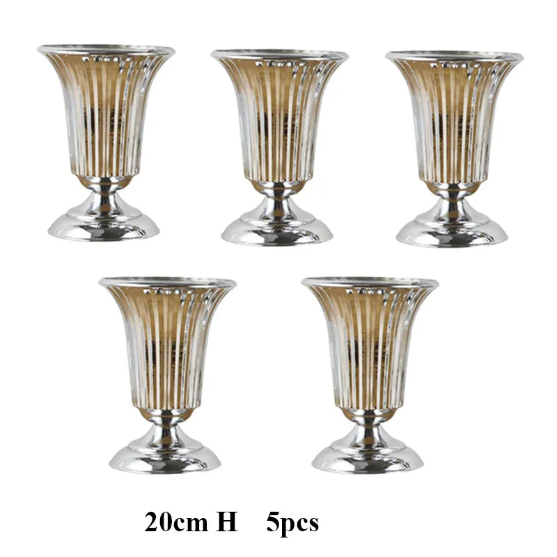 PEANDIM Luxury Silver Flower Vase Home Vase Desktop Craft Flower Arrangement Decoration Wedding Party Christmas Flower Rack