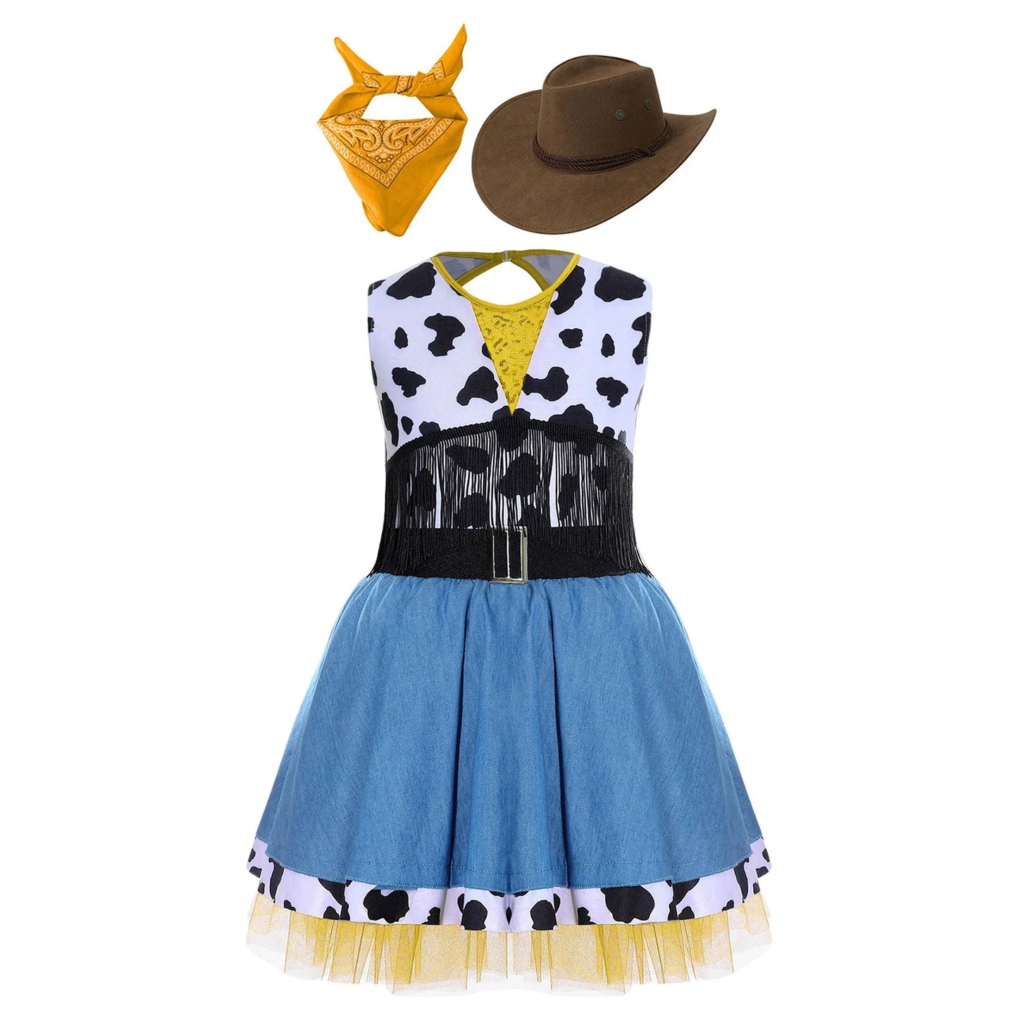 Ensemble de costume de cosplay cow-girl du Far West, tenue de déguisement de cowboy pour Halloween, carnaval, fête, danse, spectacle sur scène