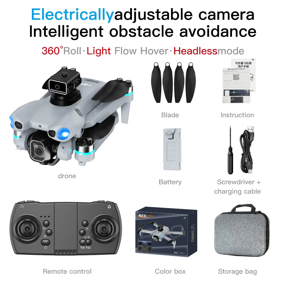 Nouveau Mini Drone caméra HD télécommande avec écran Intelligent évitement d'obstacles moteur sans brosse quadrirotor Dron jouets AE5Pro
