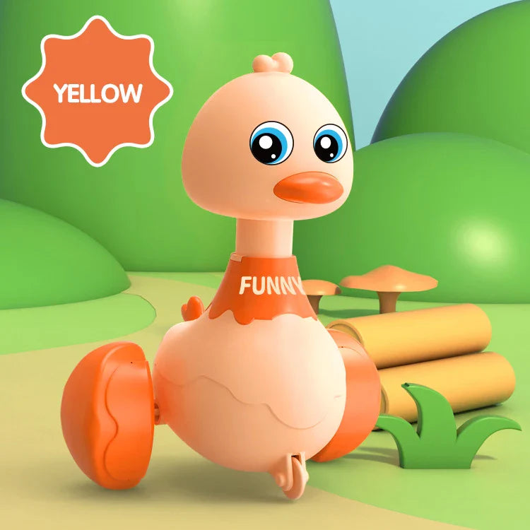 Balançoire de Bébé Jouet Canard Dessin Animé Véhicules à Pousser Jouets Animaux à Glissement Inertie Voitures à Retractation Jouets d'Éducation Précoce pour Tout-Petits Garçons Filles