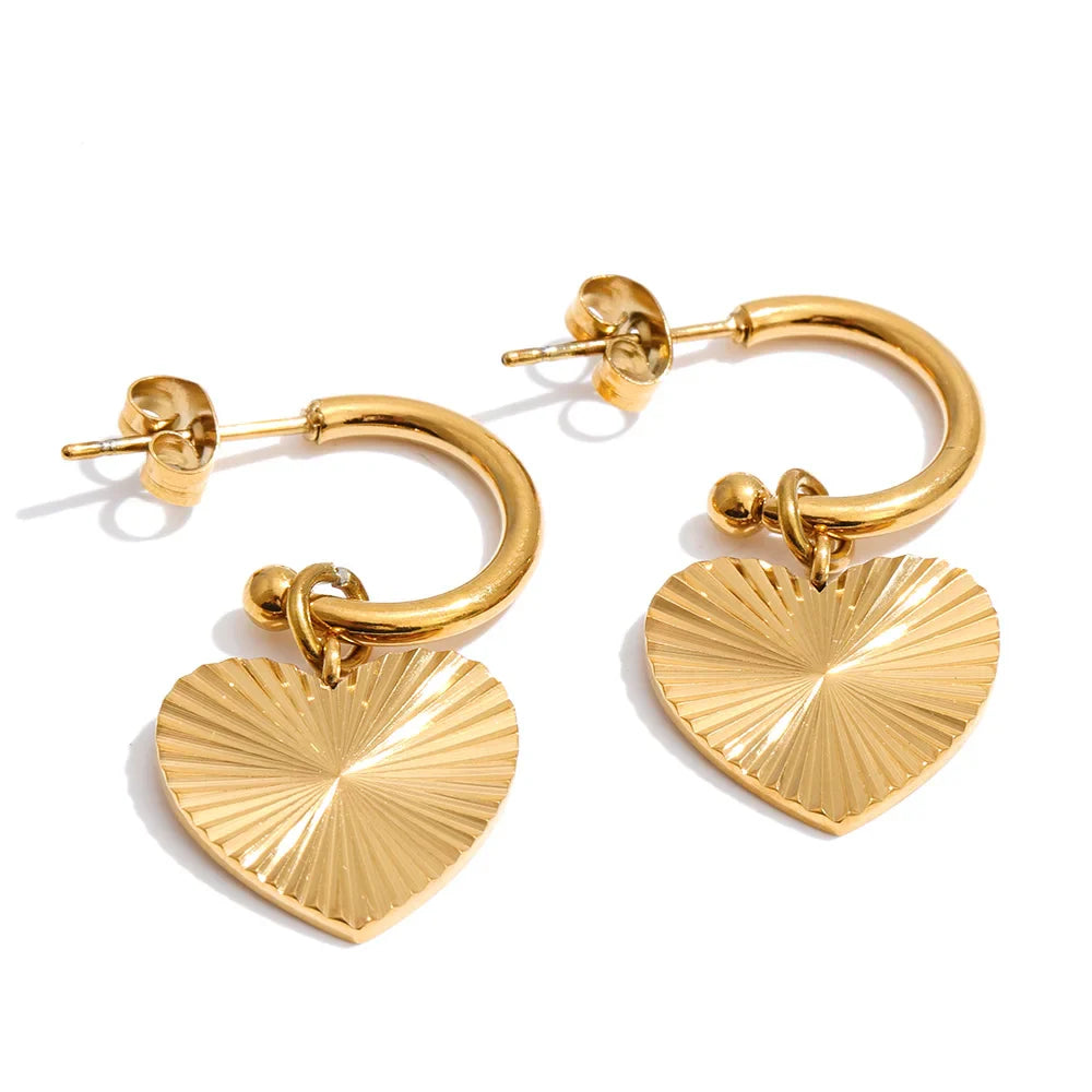 Yhpup – boucles d'oreilles pendantes en forme de cœur en acier inoxydable, pour toutes les Occasions, cadeau de saint-valentin, bijoux classiques antirouille