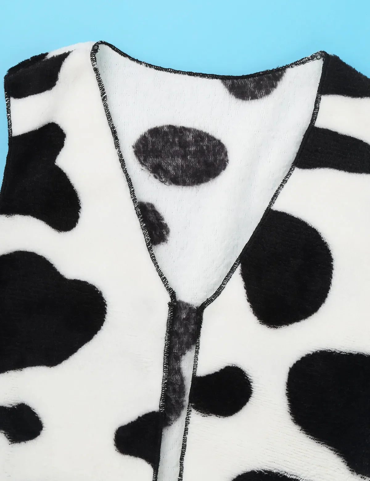 Gilet de Cowboy pour enfants, en flanelle douce, sans manches, ouvert sur le devant, imprimé vache, hauts pour garçons et filles, Costume de fête Rave