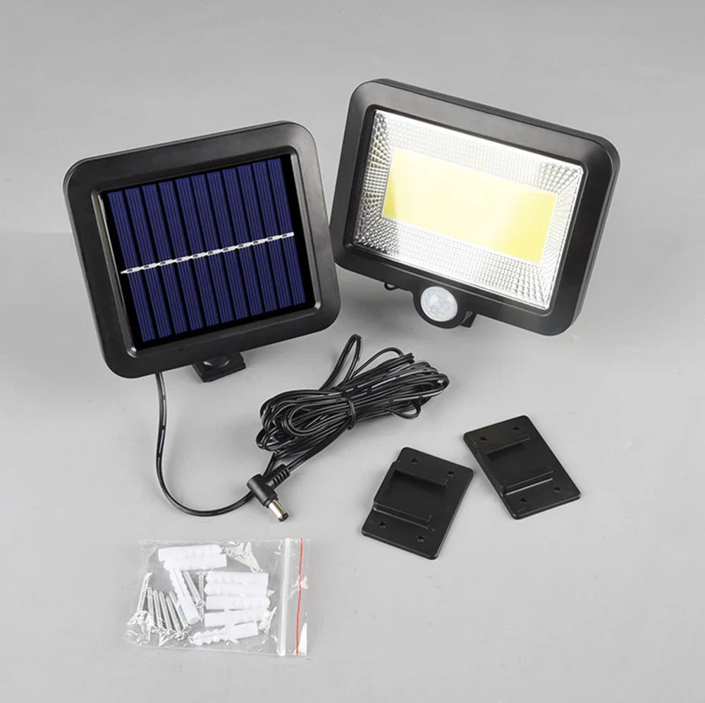 Applique Murale Solaire avec Capteur de Mouvement, Imperméable Conforme à la Norme IP65, Éclairage d'Extérieur à T-shirts d'Massage, Idéal pour un Jardin, une Cour, une Rue ou un Porche