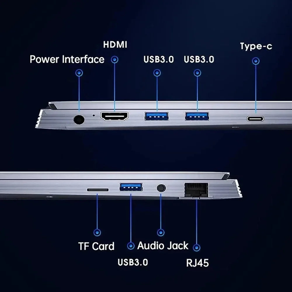 15,6 inch Intel Core i9-12900H pulgadas ordenador portátil Windows 11 Po 2 * DDR4 2 * M.2 SSD Ultrabook WIFI5 BT