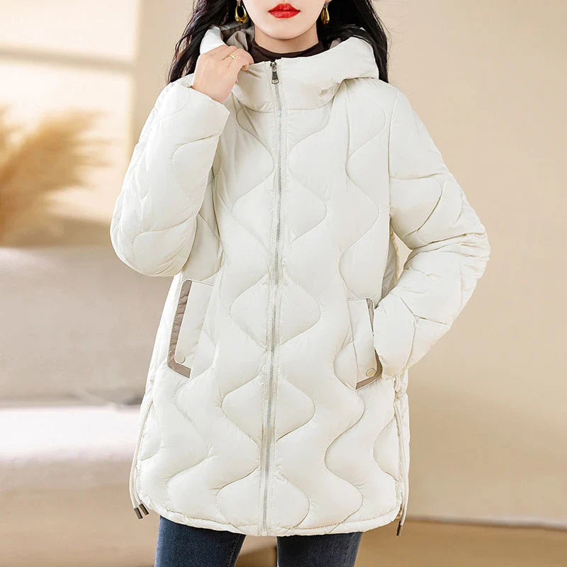 2024 New Winter Jacket Parkas Women Coat Fur Collar Hooded Overcoat Female Jacket Parka Thick Warm Cotton Padded Outwear