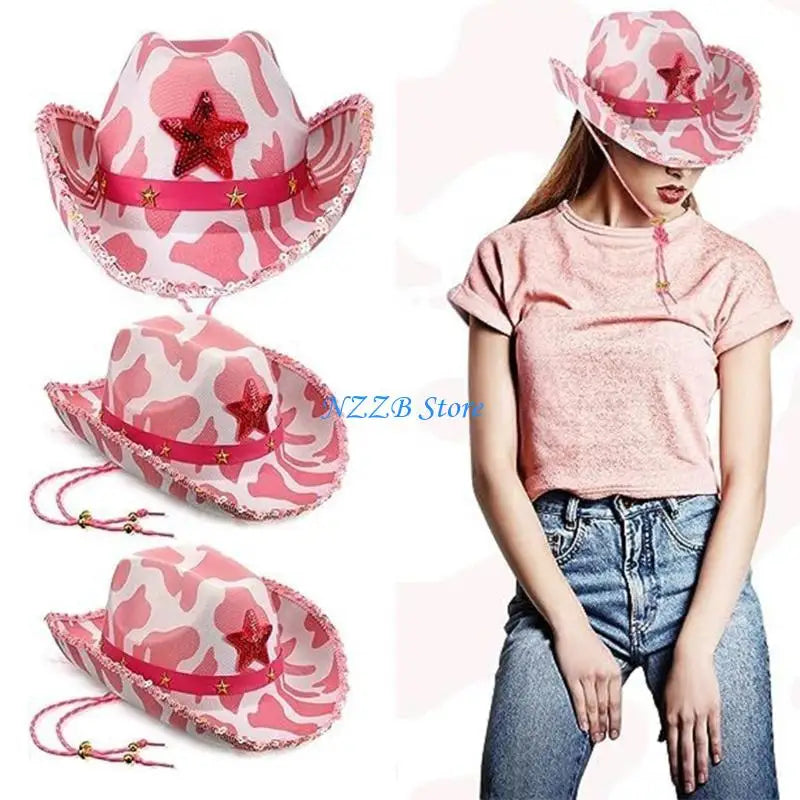 Chapeau Cowboy rêve T21F, chapeau Cowgirl occidental pour femmes filles, accessoires Photo, vache pour