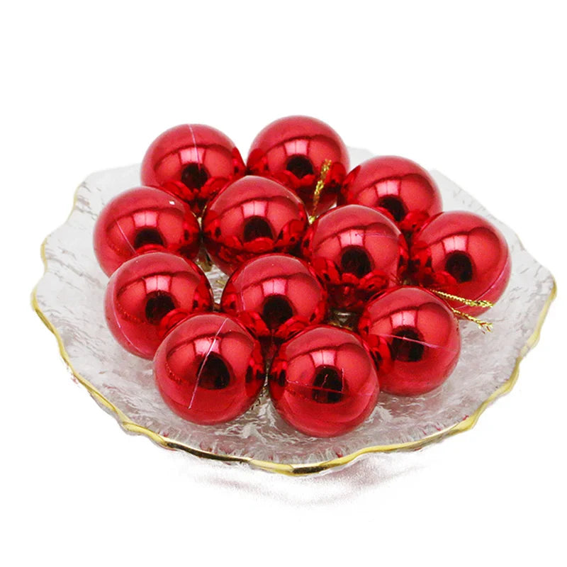 Boule de Noël Galvanisée de 3cm, 12 Pièces/Paquet, Décorations d'Arbre de Noël, Maison, ixde Vacances, Jouets Cadeaux de Nouvel An
