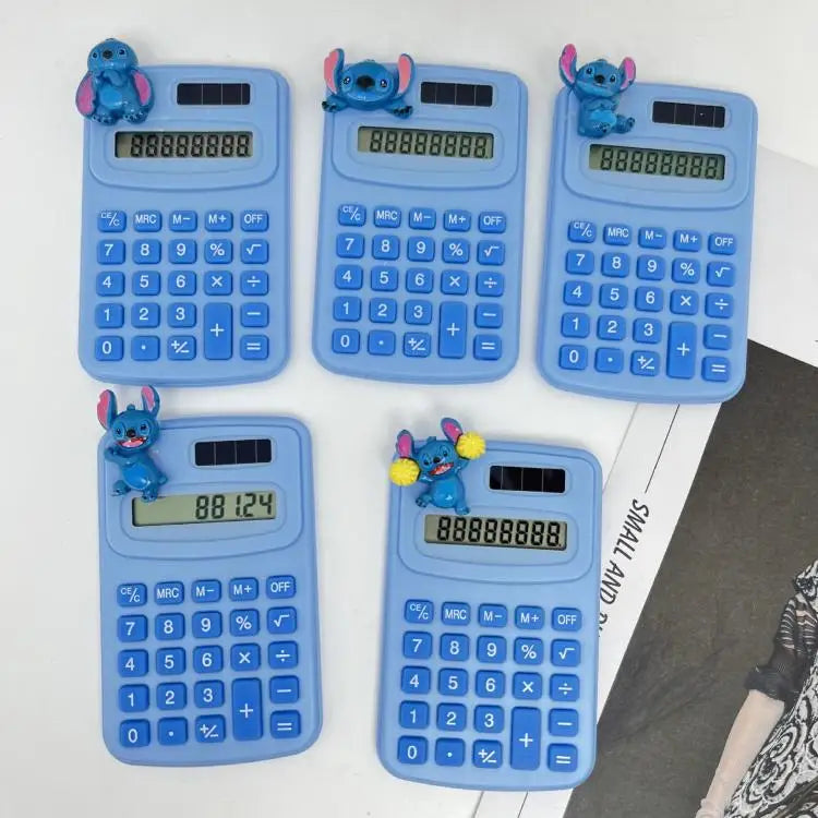 Stitchou Cartoon Calculator Kawaii Powered Math Tool 8-Digit Display Portable Children Office Student Learning Device 2025Hot Sale