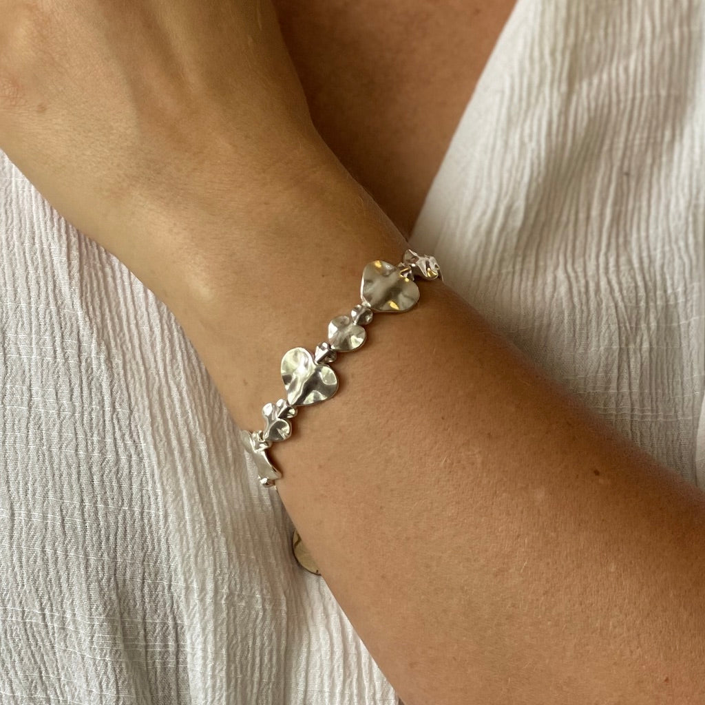 Bracelet Cœur Battant en Plaqué Argent