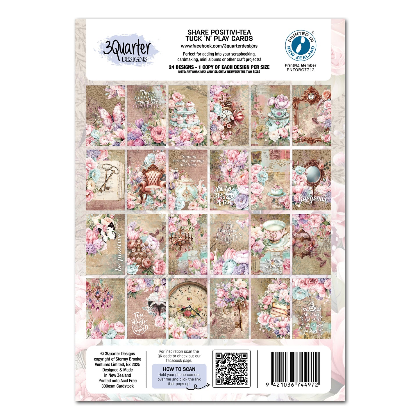 3Quarter Designs Positivi-Tea - Tuck N Play Cards