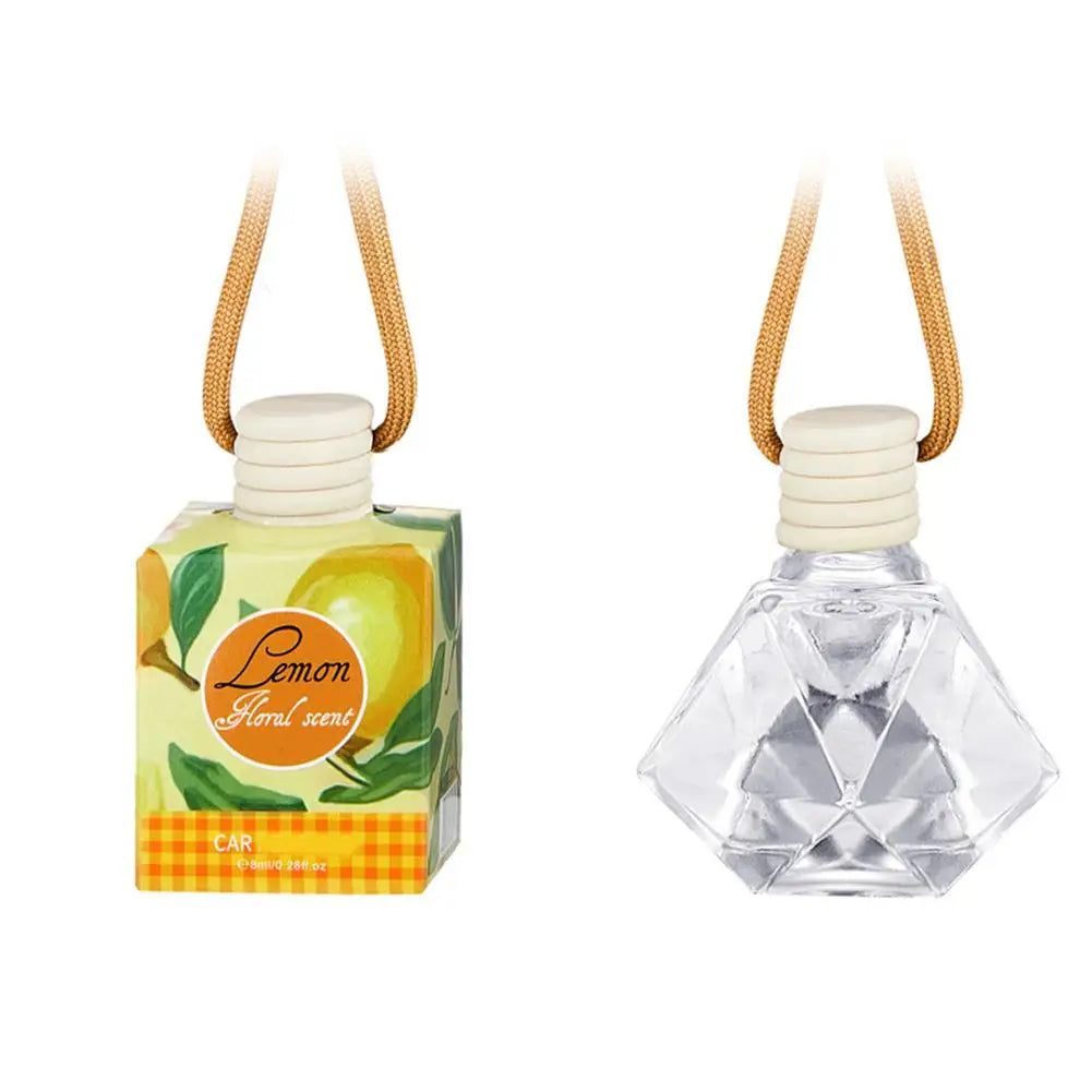 Auto Aromatherapy Bottle Car Air Freshener Ornament Hanging Glass Bottle Fragrance Bottle Auto Perfume Decoration