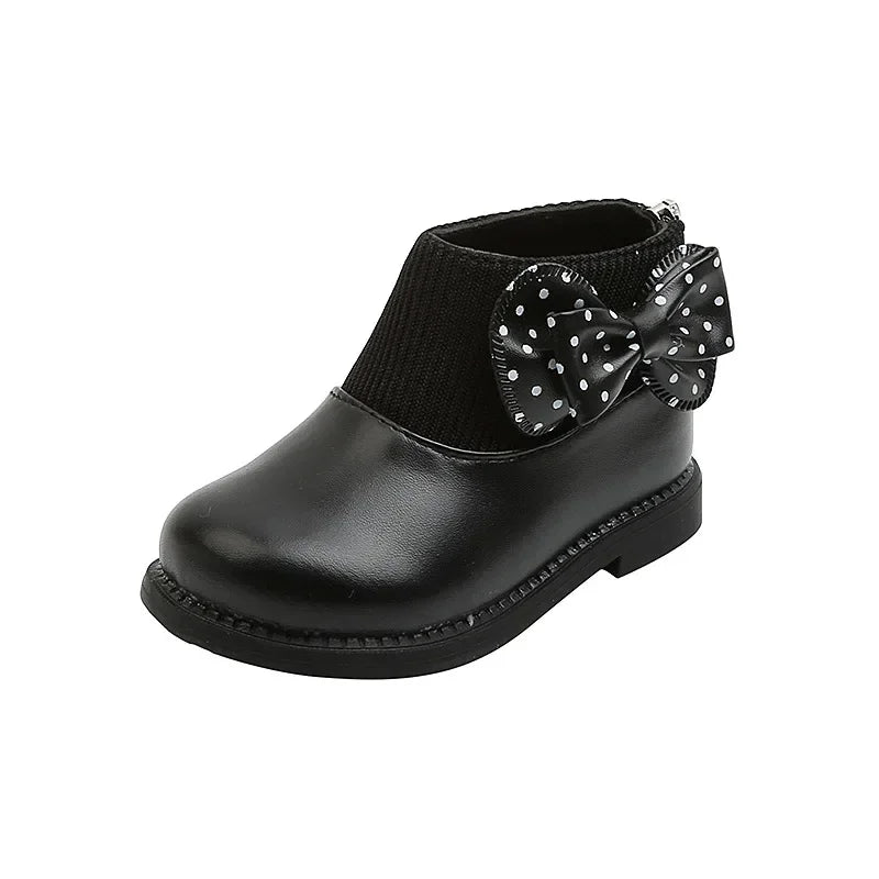 Enfants bottes courtes filles chaussures automne hiver chaud tricoté enfants bottes princesse doux arc enfant en bas âge filles bottes chaussures enfant H11071