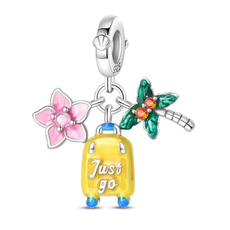 Paradise Found Sterling Silver Travel Charm