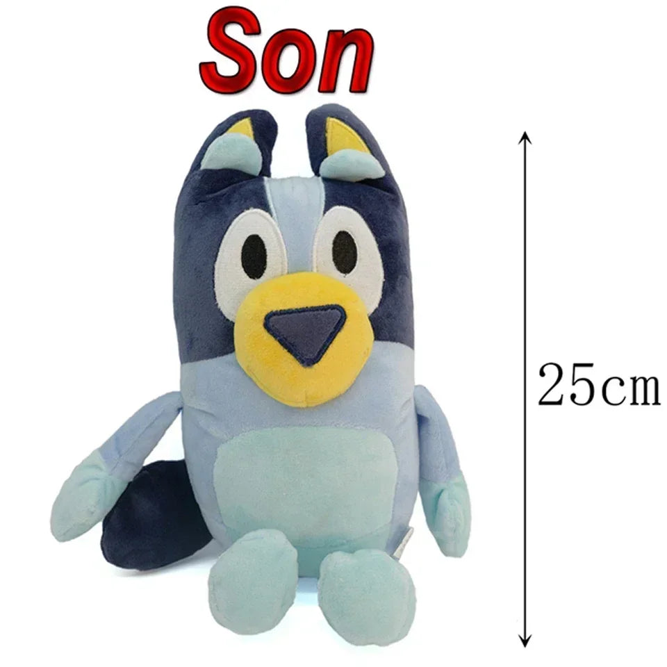 VENTE CHAUDE Peluche chien Bluey Bingo Famille Jouet en peluche dessin animé Chien doux animaux en peluche poupées cadeaux d'anniversaire de Noël Famille Blue-Y Bingo!
