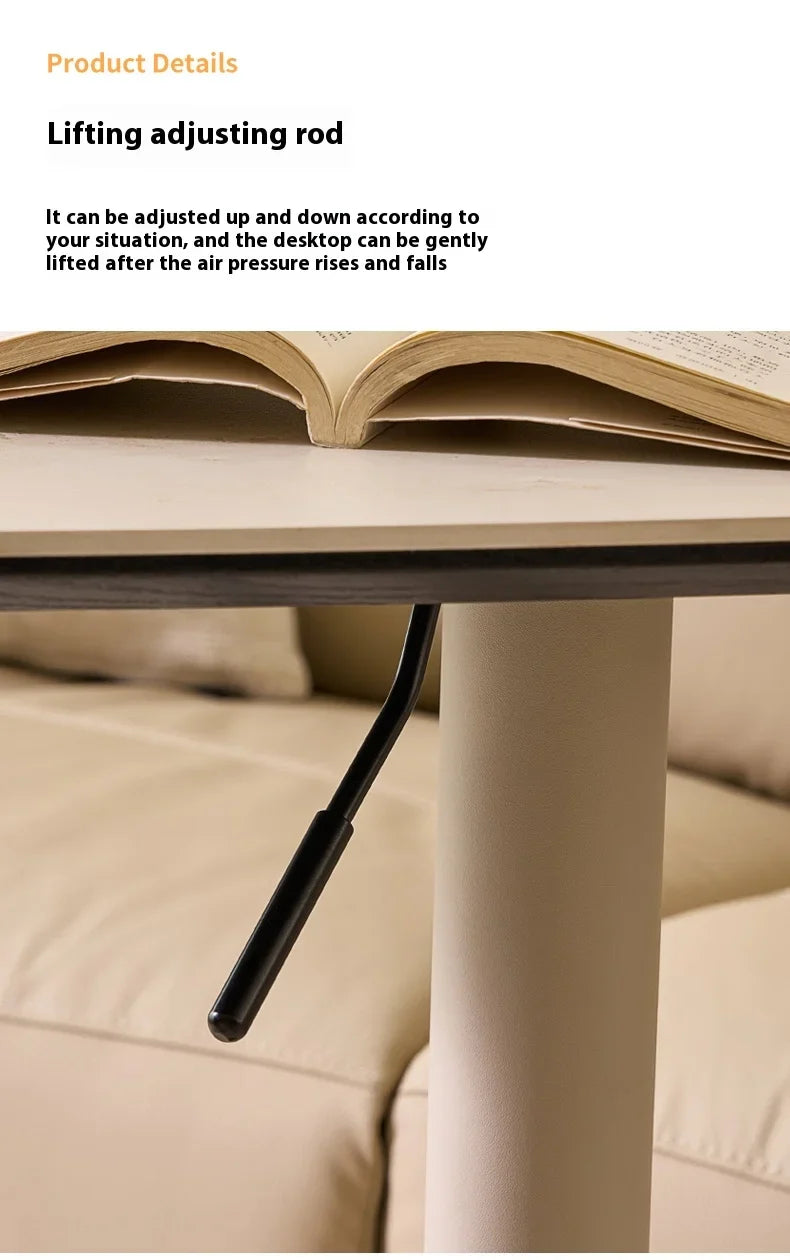 Table d'appoint élévatrice au Design moderne en ardoise de roche, pour lit ou canapé, petit appartement, meubles de salon avec pied en acier inoxydable