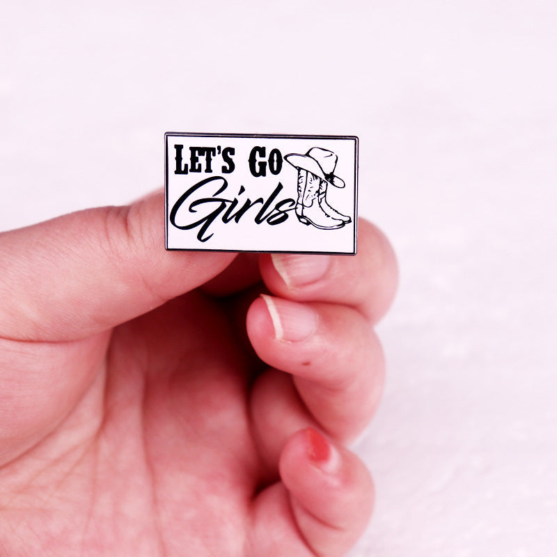 Let's Go-Broche en Émail pour Fille, Danemark ge Western Cowgirl, Bijoux, Décoration de ixd'Enterrement de Vie de Jeune Fille