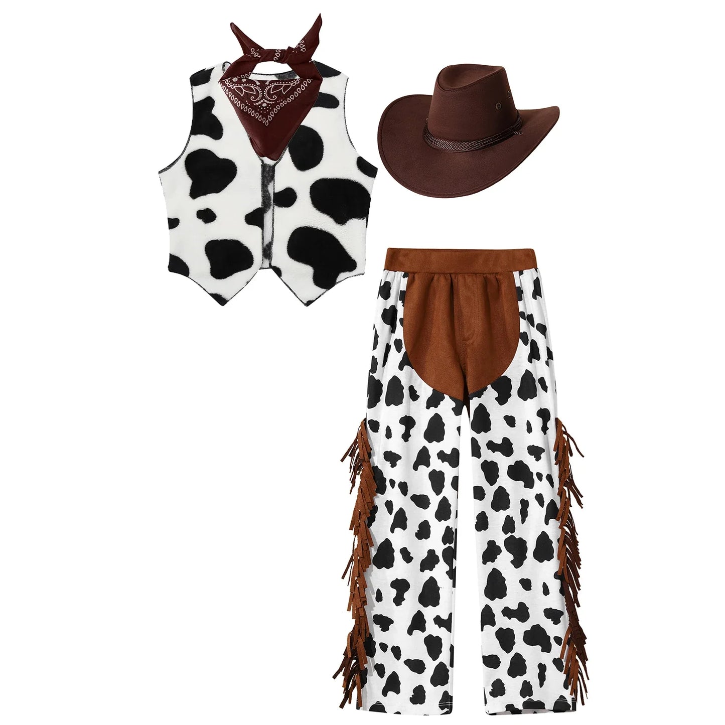 Costume de Cowboy Occidental pour Enfant, Déguisement de Cowgirl, Jeu, Interface West, ixd'Halloween, Cosplay, Ensembles de 4 Pièces, Performance sur Scène Trempée