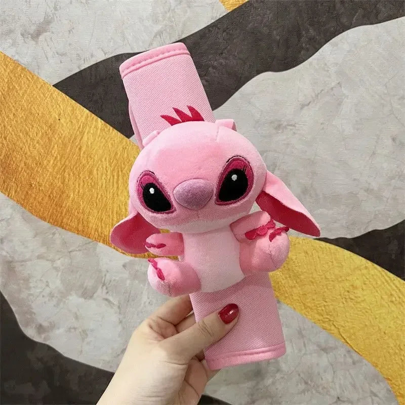 Stitch Angel Men's and Women's Car Seat Belts Cute Kawaii Personalized Creative Cartoon Doll Plush Car Decorative Shoulder Cover