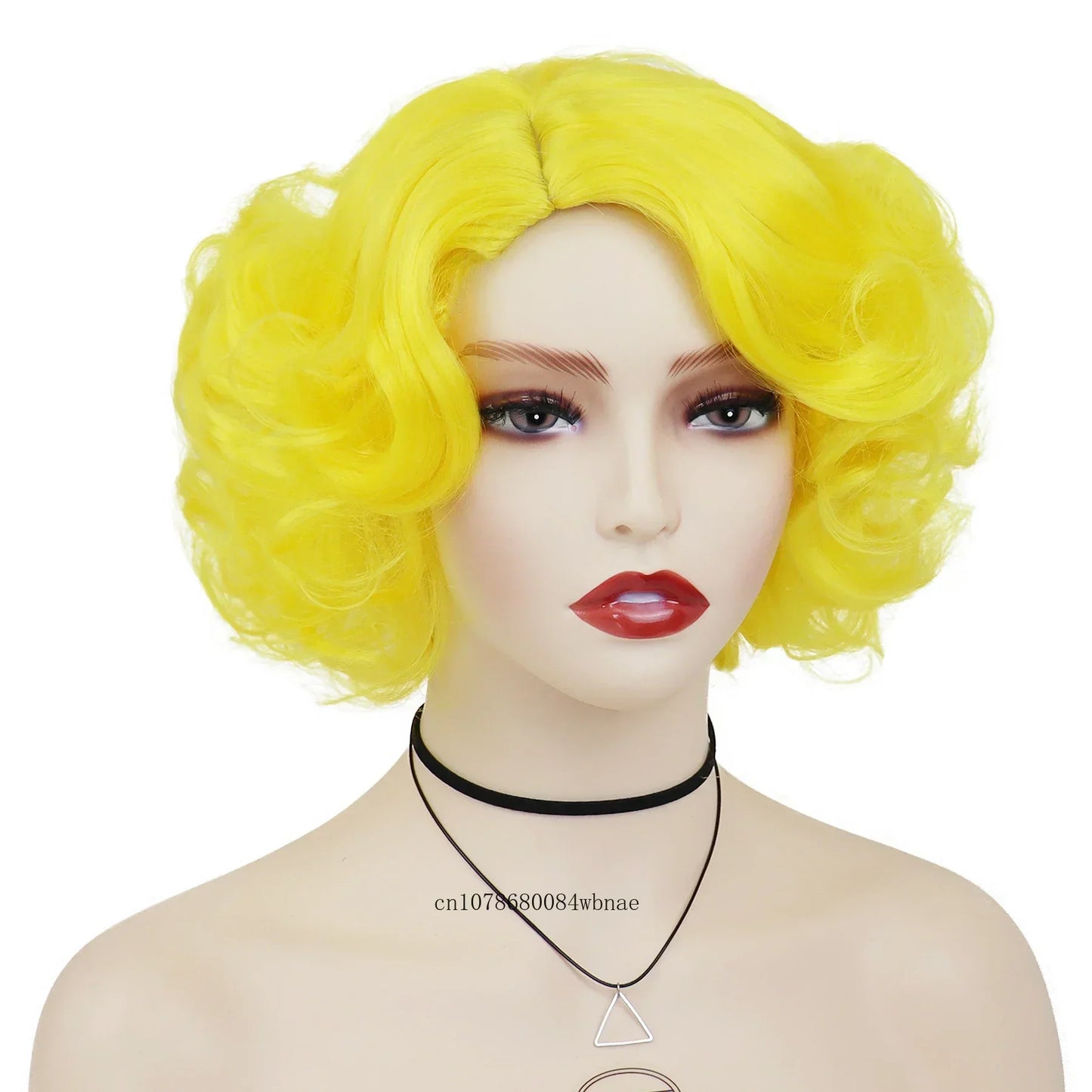 Synthetic Hair Pink Short Curly Wig for Women Big Wavy 80s Cosplay Wigs Halloween Costume Harajuku Anime Wig Natural Looking