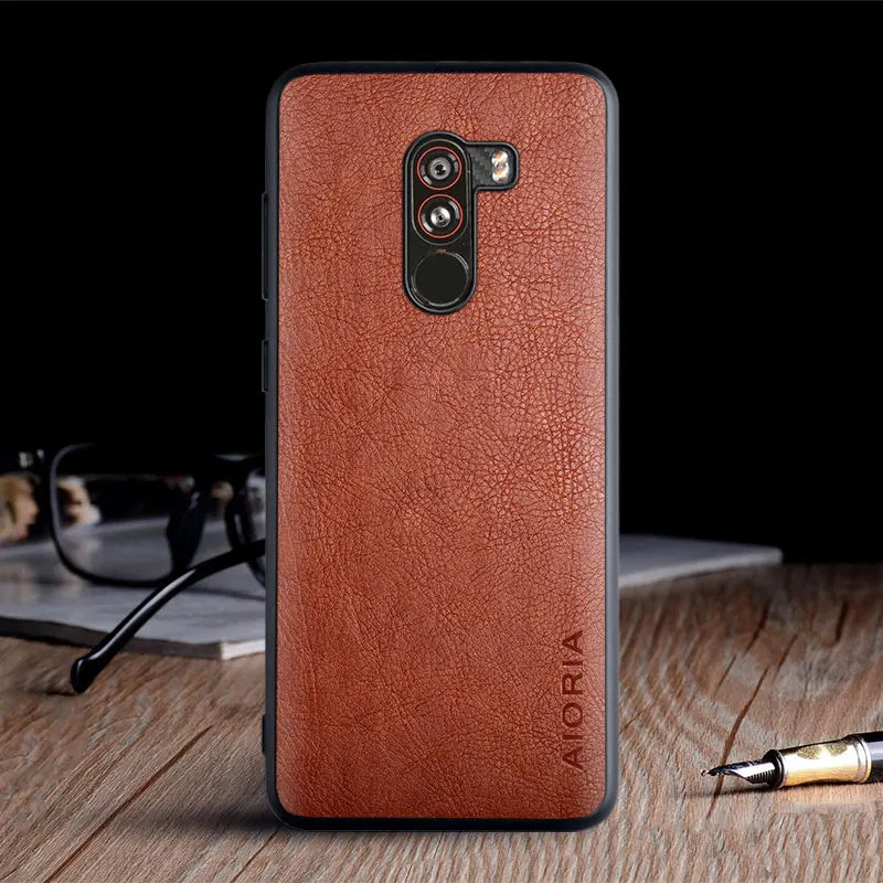 Case for Xiaomi Pocophone F1 funda luxury Vintage Leather skin coque with TPU soft hard cover for xiaomi pocophone f1 case capa