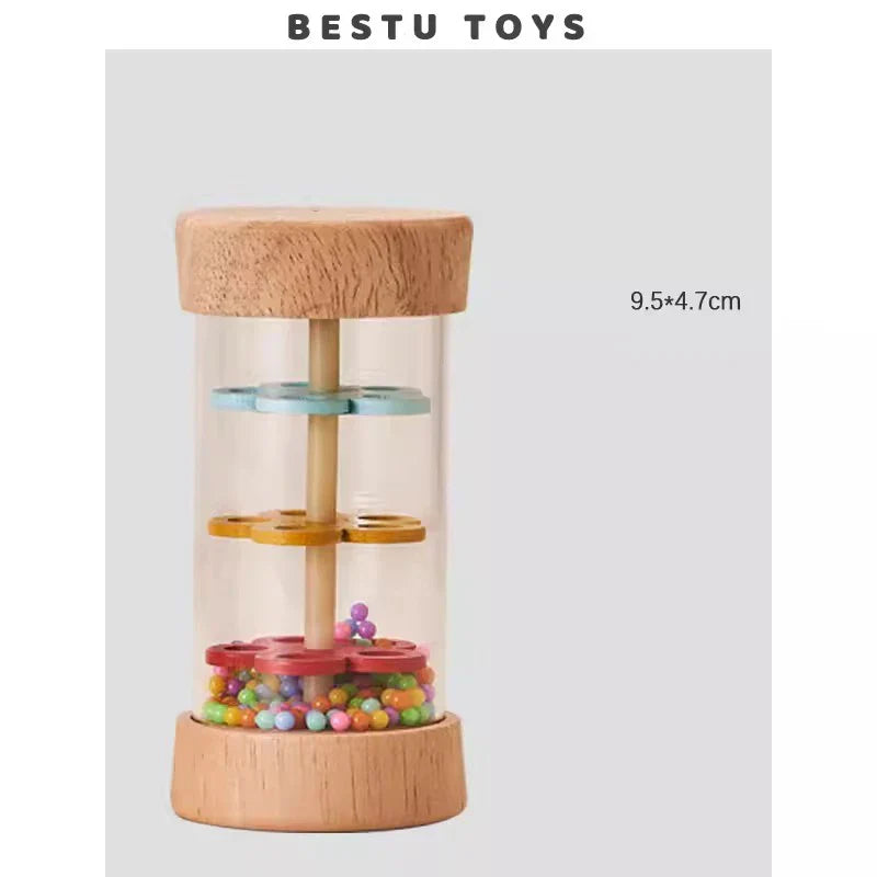 Baby Wooden Rain Sound Pipe Simulation Rain Sound Wooden Toy Gift Hourglass Fun Music Shaker Early Education Enlightenment Toy
