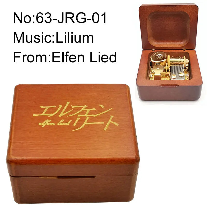 Elfen Lied Music Box, Laser Engraving, Lilium Wooden Musical Song, Antique Gift for Valentine's Day, New Year, Christmas, Birthday
