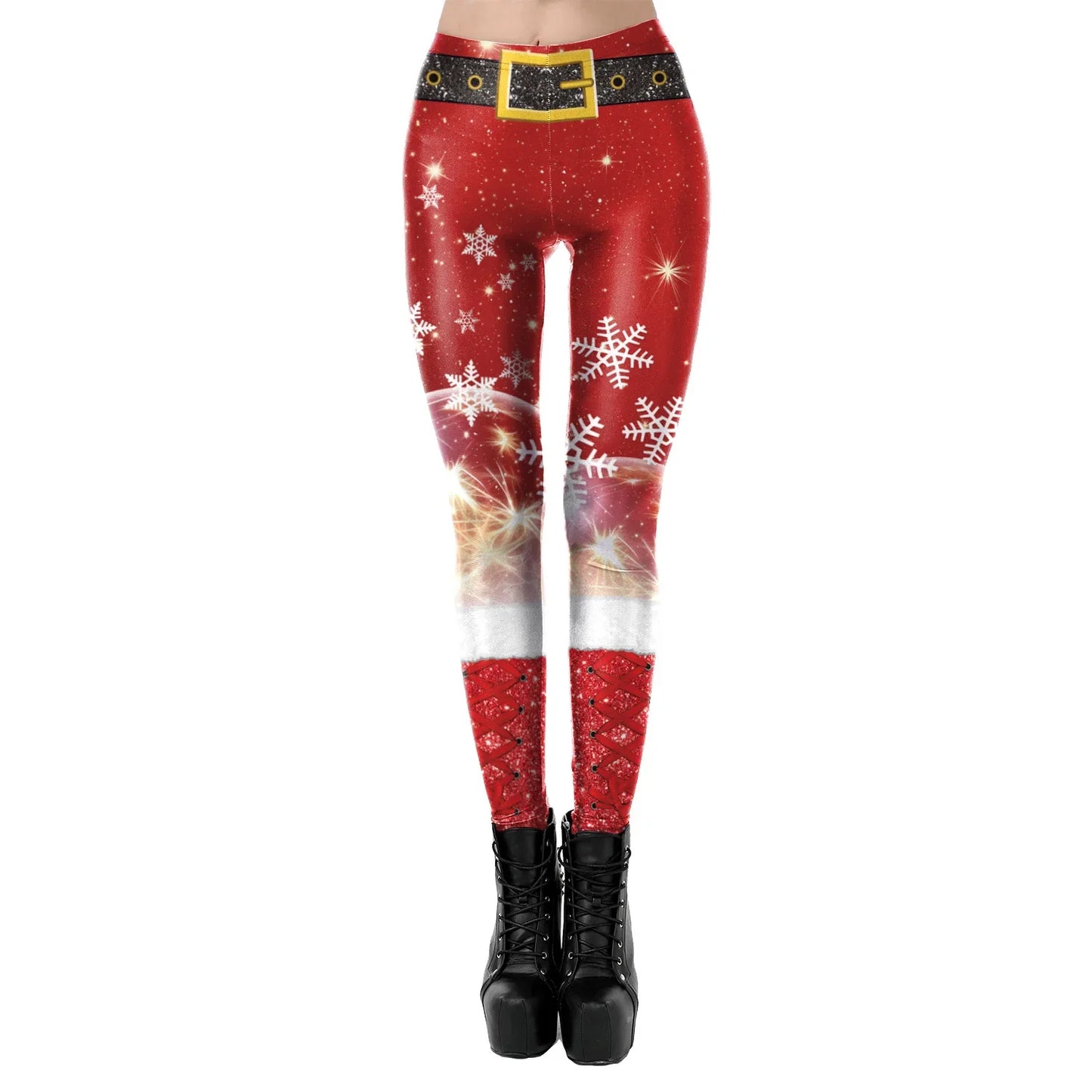 NADANBAO Legging Femme Noël Vert Blanc Rayé Pantalon de Fête de Noël Filles Collant Sexy Fitness Entraînement