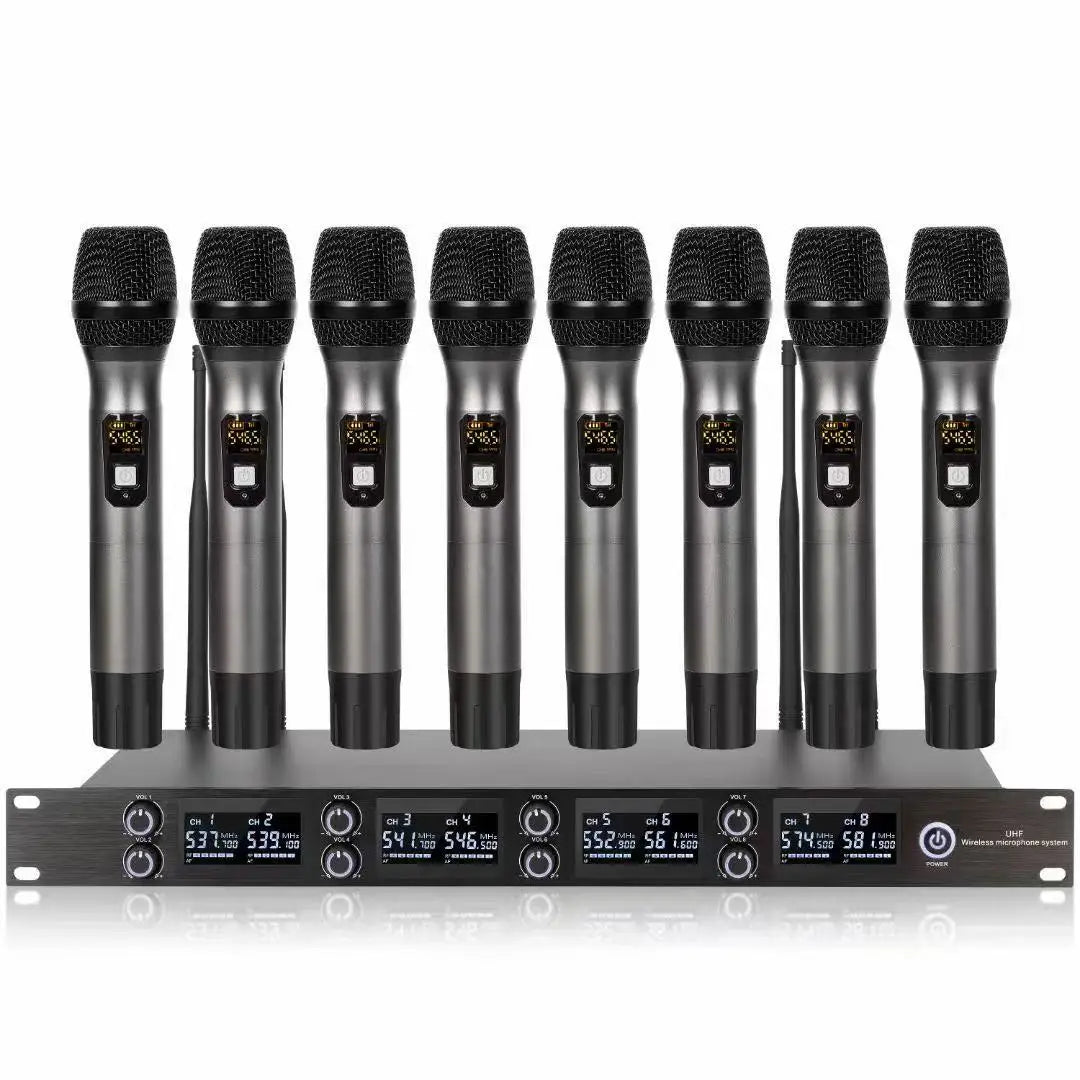 550-587mhz K-25R 8 channels outdoor uhf karaoke singing performance sound system wireless microphone system professional