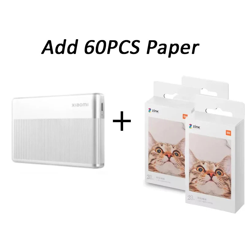 Xiaomi Portable Photo Printer 1S Bluetooth Thermal Print ZINK Inkless Technology Xiaomi App Wireless Portable Photo Printing