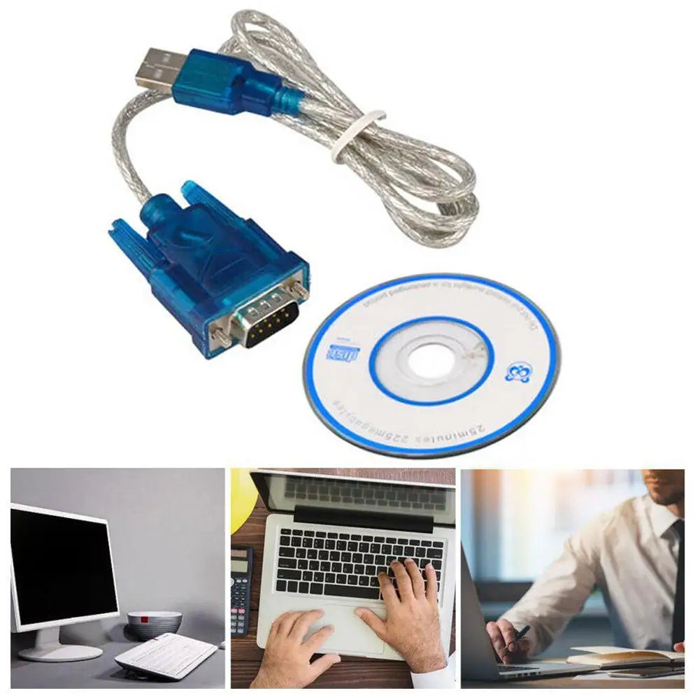 80cm High Quality USB 2.0 to Serial RS-232 DB9 9Pin Chipset SUPPORT Adapter USB RS232 ch340 Cable WIN10 Converter