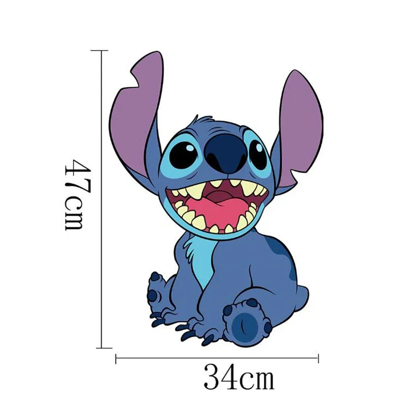 Autocollants muraux Lilo & Stitch pour chambres d'enfants, crèche, salon, chambre à coucher, décoration murale, affiche animée
